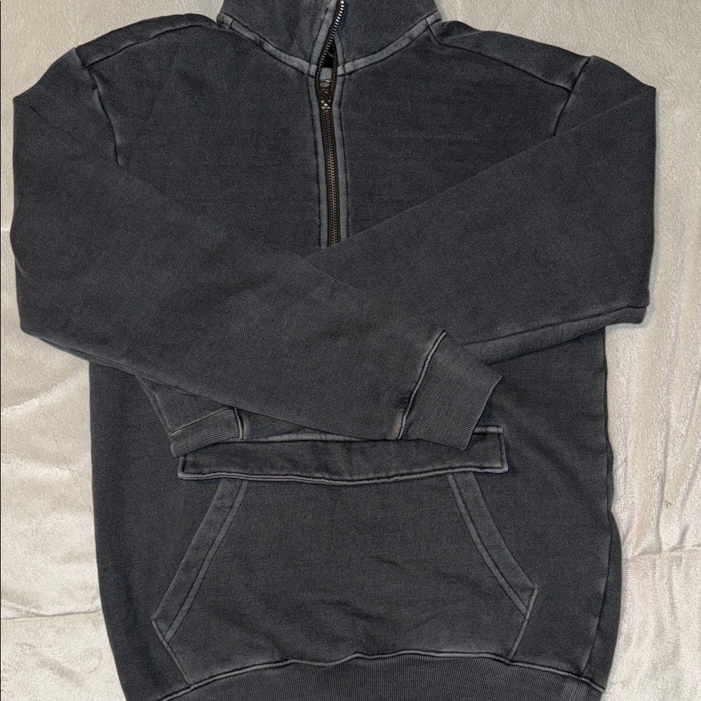 Unisex Black Half-Zip Sweater